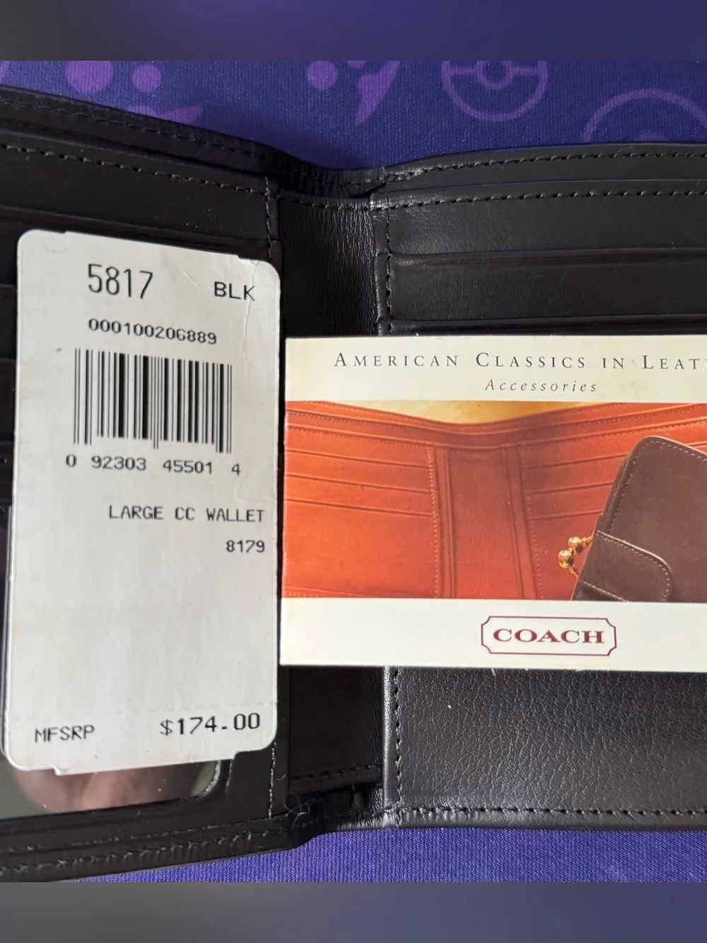 Coach Black Leather Bifold Wallet